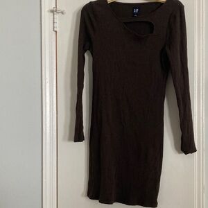 GAP Women's Dark Brown Long Sleeve Dress